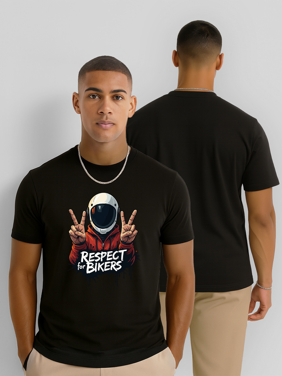 Футболка чоловіча Respect for bikers, футболка з принтом Мото