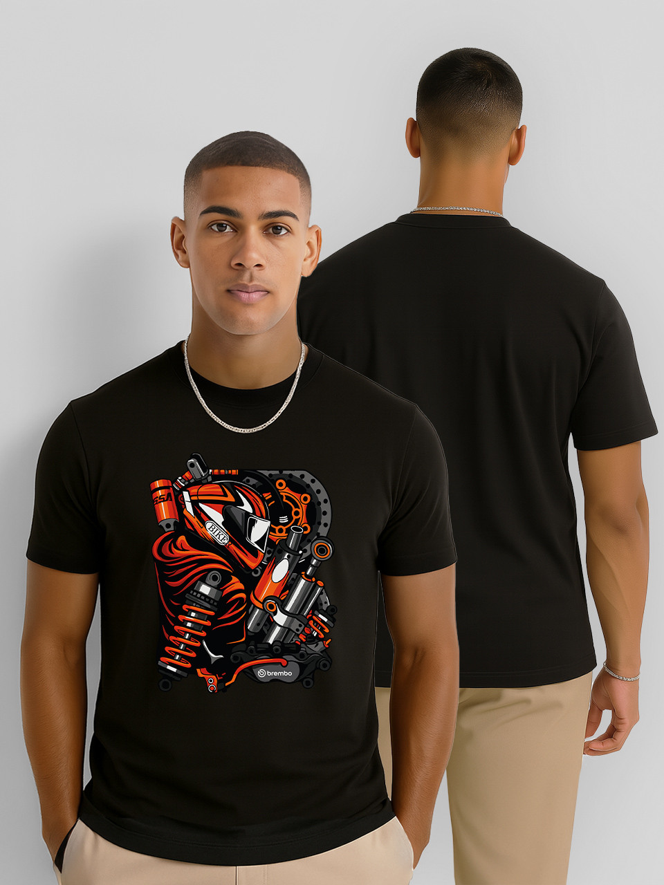 Футболка чоловіча Brombo, футболка з принтом Мото
