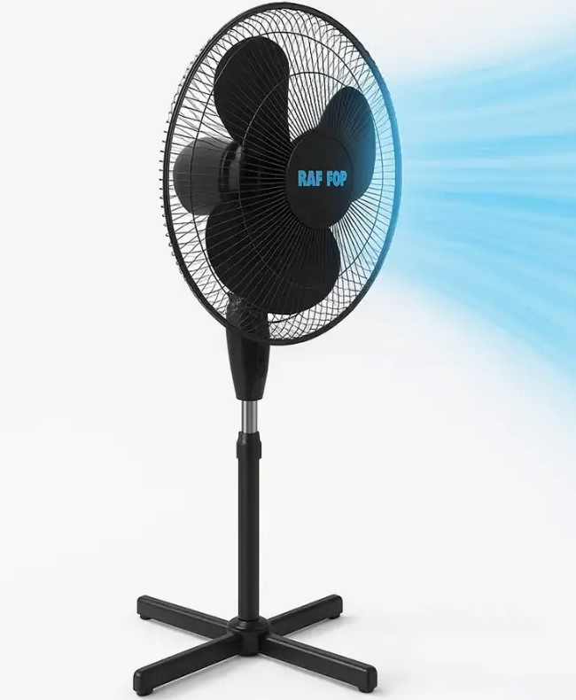 Осевий вентилятор RAF TOP FS40-5 підлоговий для дому та офісу, підвищеної потужності, чорний, фото 1