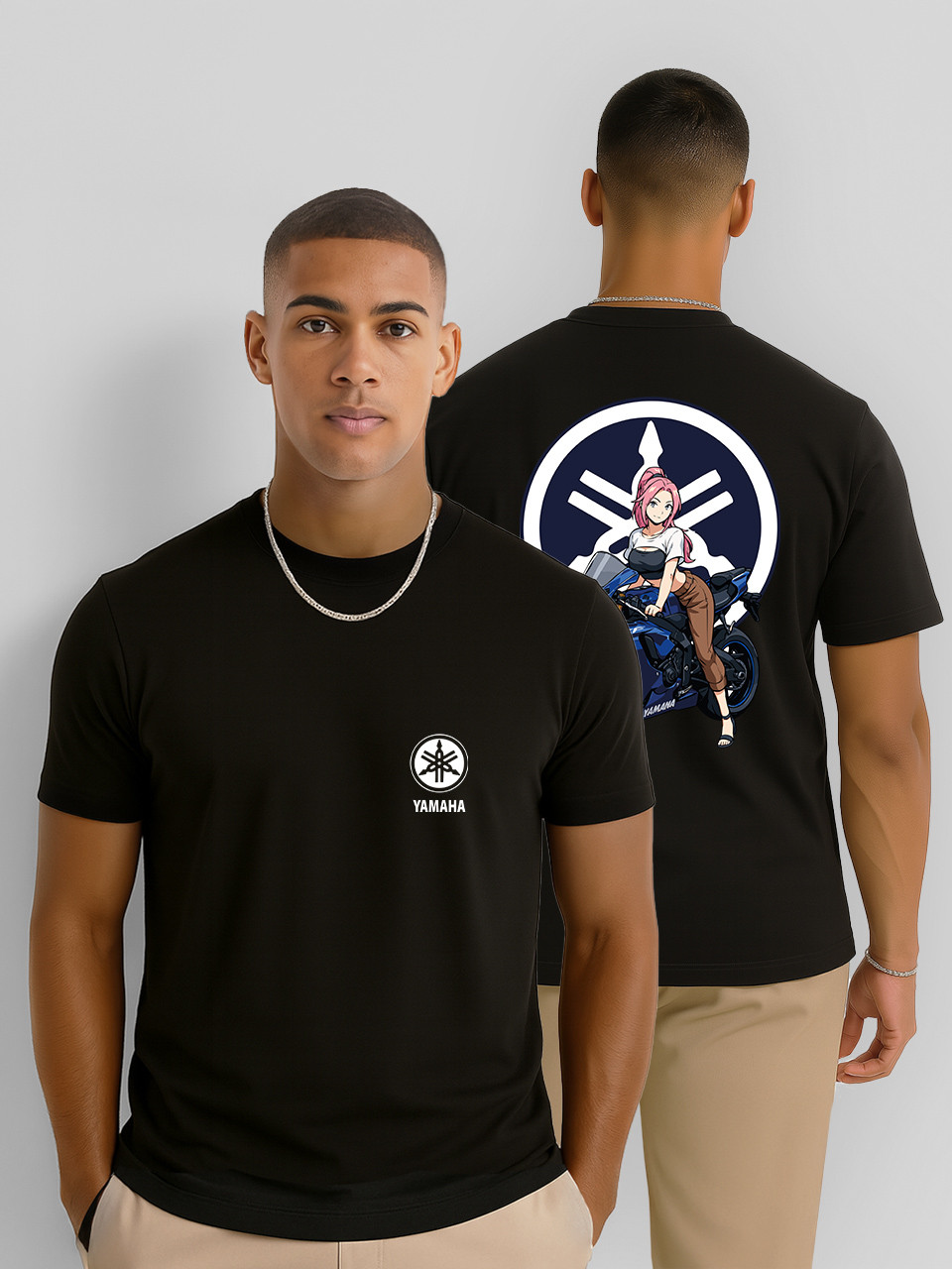 Футболка чоловіча Yamaha girl, футболка з принтом Мото, фото 1