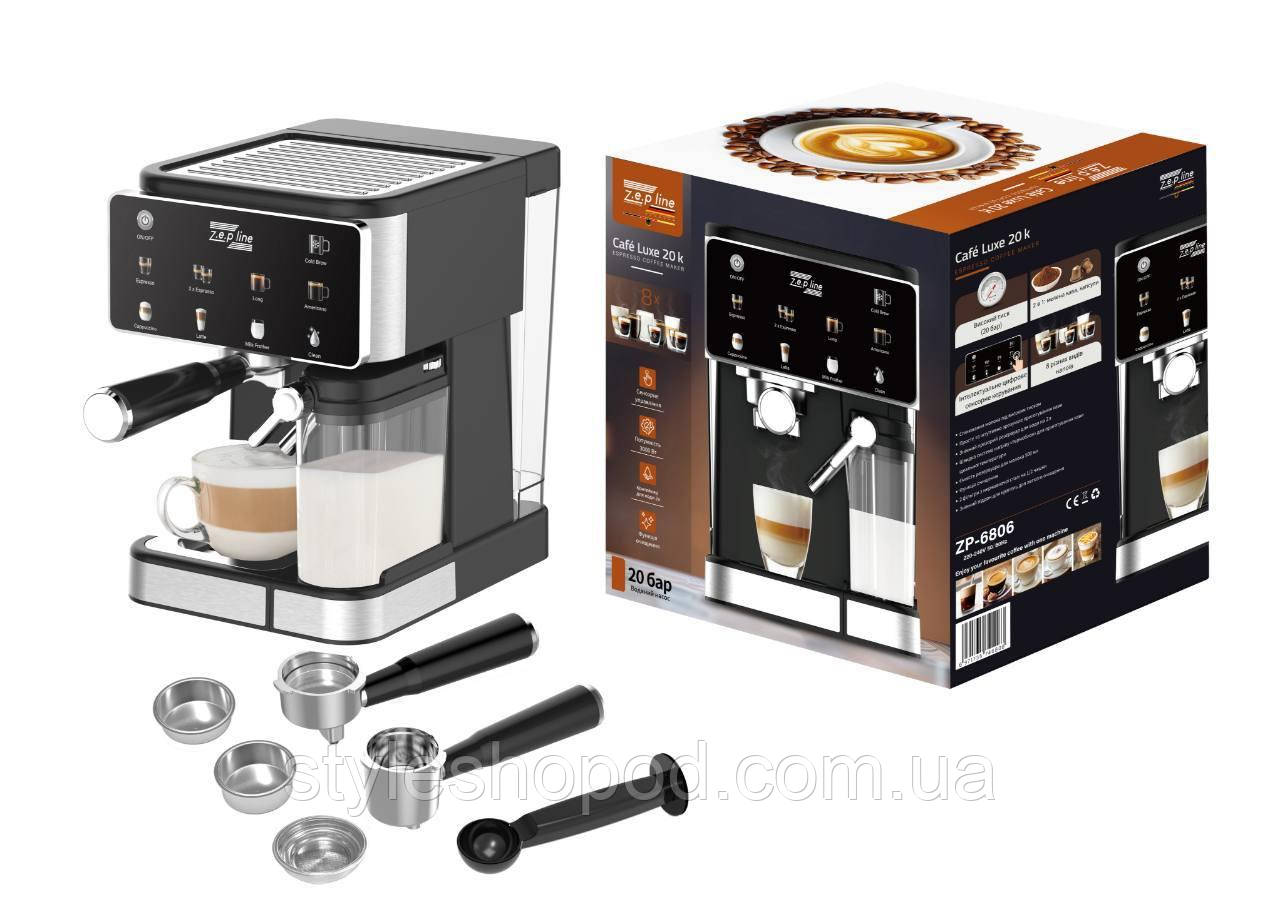 Кавомашина 3в1 — мелена кава, капсули і Pod + капучинатор | 20 Bar, 3000 Вт | для дому та офісу, фото 1