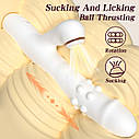 Вібратор для подвійної стимуляціїї Silicone Vibrator 3 rotating functions and 7 licking functions, фото 4