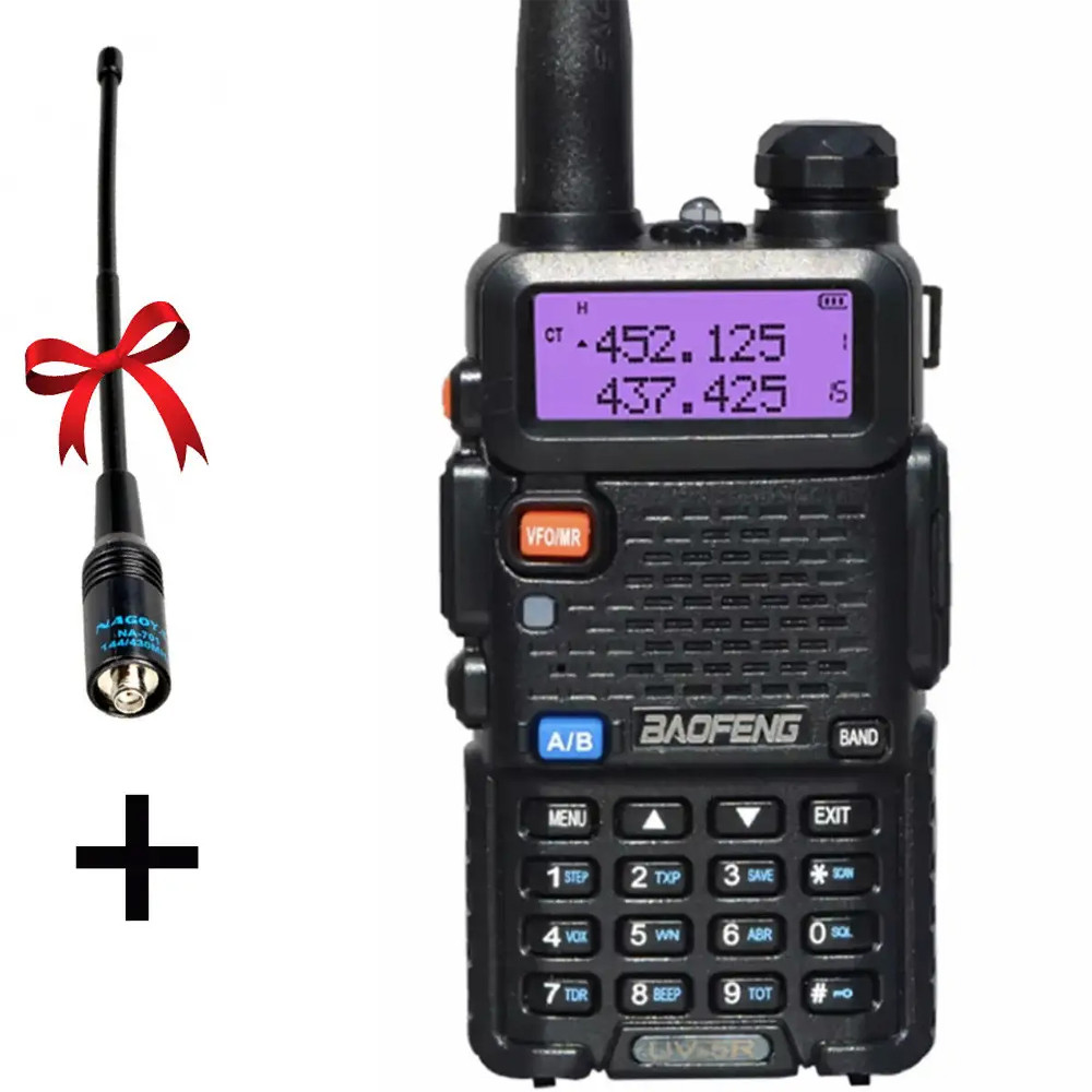 Портативна рація Baofeng UV-5R + Подарунок дводіапазонна антена / Радіостанція з гарнітурою, фото 1