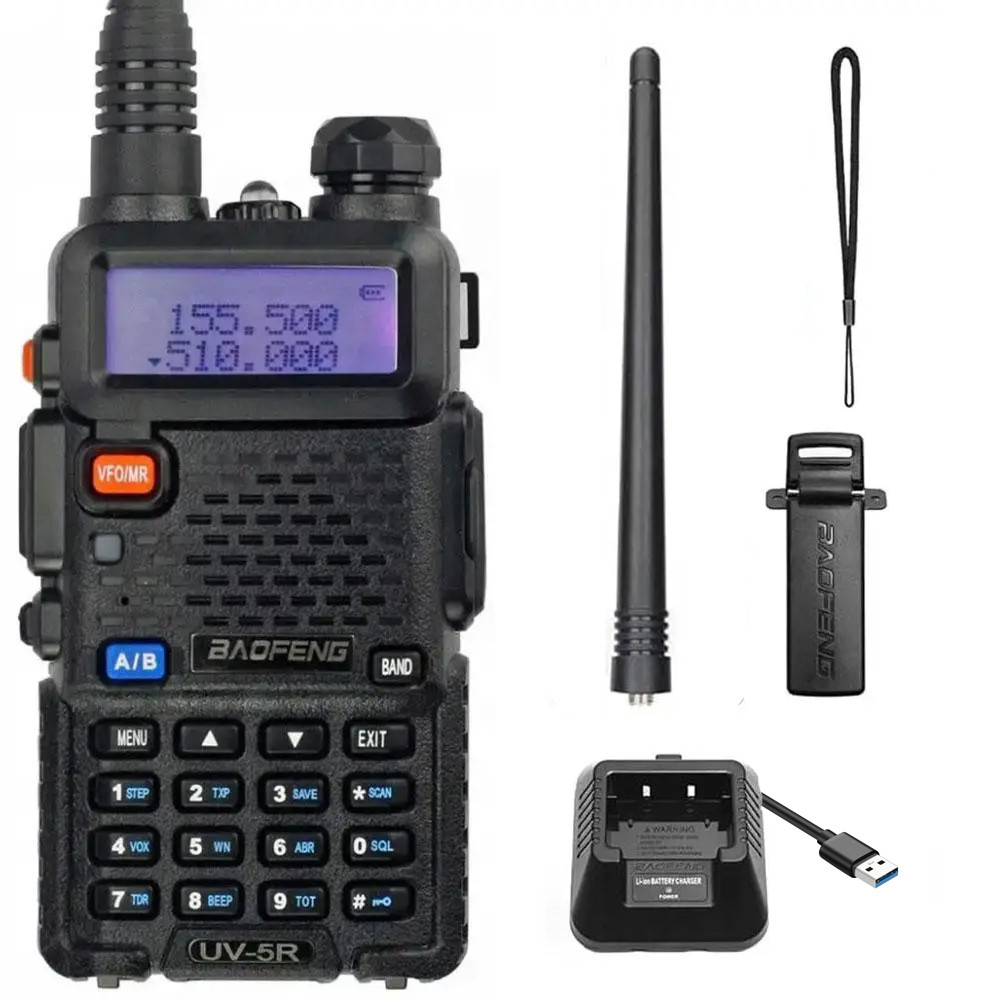 Рація Baofeng UV-5R до 5км, на 1800 мАг, 5 Вт / Радіостанція для полювання та риболовлі, фото 1