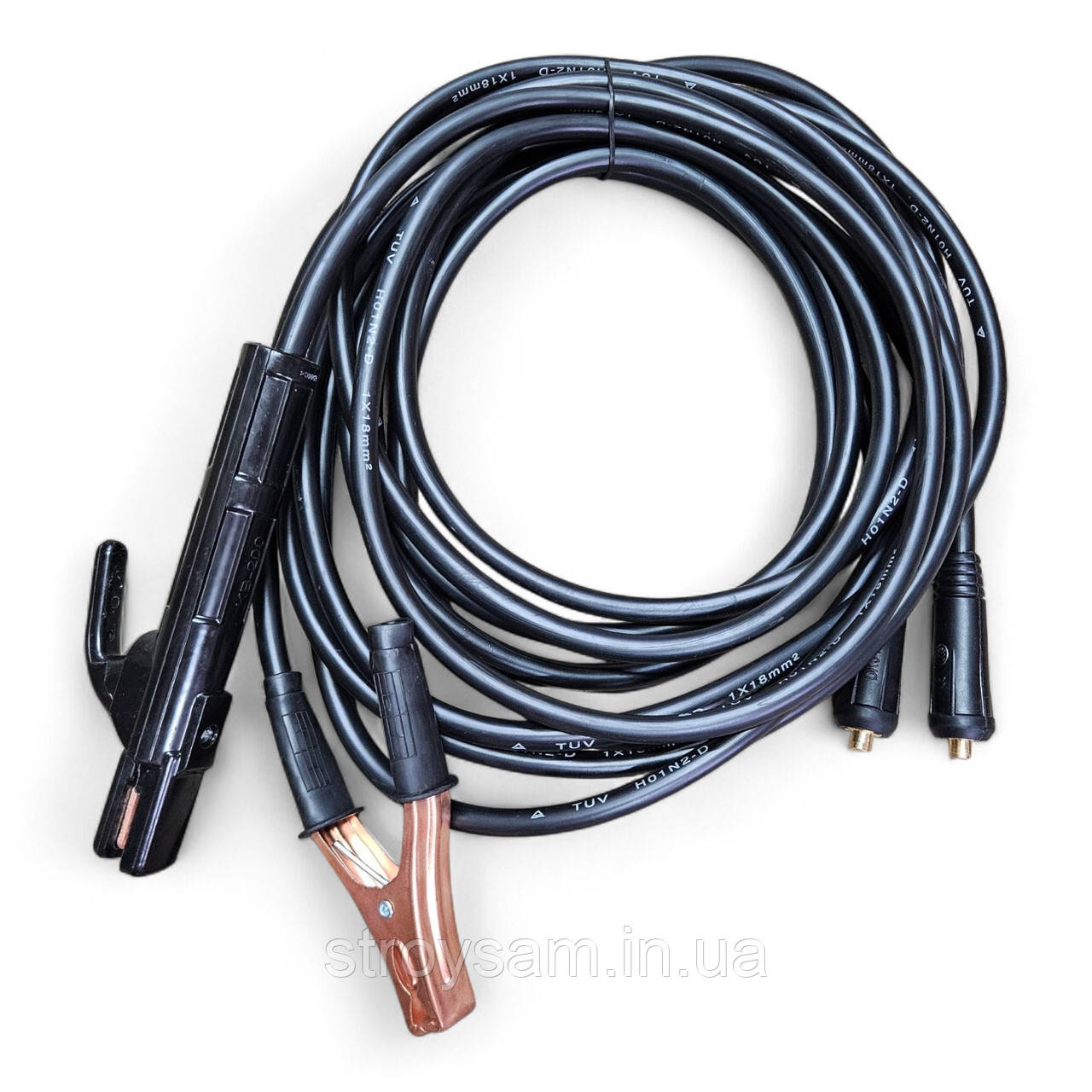 Кабелі для зварювання 5 м Edon роз'єм 8 мм 300 А, фото 1