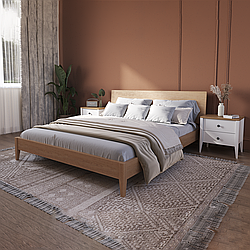 Ліжко двоспальне "Хюгге" з натурального дерева