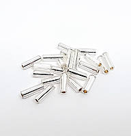 Бісер чеський Preciosa Стеклярус блискучий 914 / 78102 розмір 3" 7 мм Срібло 5 грам