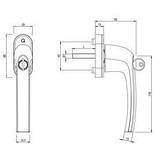 Ручка віконна з ключем GreenteQ FG10 F9 сіра сталь, фото 2