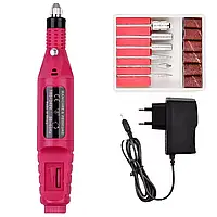 Фрезер-ручка для манікюру побутової 20000 обертів.Кольор чорний Червоний