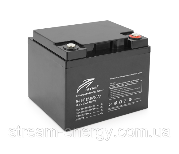 Акумуляторна батарея LiFePO4 Ritar 12,8V 50Ah, фото 1
