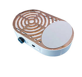 Настільна витяжка 838-1 для манікюру, з НЕРА-фільтром та регулятором потужності, 120 Вт. Золото