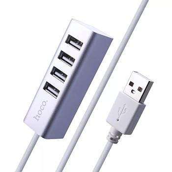 Концентратор USB HUB Hoco HB1 Line Machine USB to 4 USB Silver