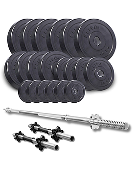 Набір Elitum Titan 109 кг штанга та гантелі для домашніх тренувань із регулюванням ваги