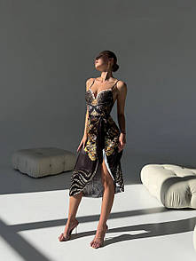 Пляжний комплект жіночий (купальник, парео) - Чорний