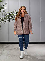 Жіноча стьобана утеплена куртка Еммі на кнопках, у 2 різних кольорах (чорний, мокко), розміри 48-64