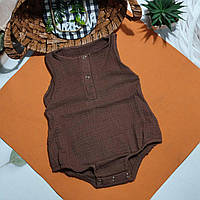 Боді майка комбінезон муслиновий короткий рукав 80 розмір