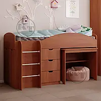 Дитяче ліжко горище з ящиками та письмовим столом Компаніт Універсал
