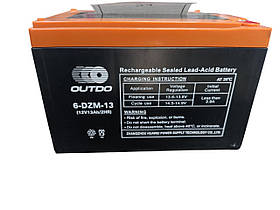 OUTDO 6-DZF-13, Тяговий Мотоакумулятор Гелевий 12 В 13 А·г для Скутерів, Електровелосипедів і Мототехніки