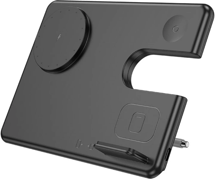 БЗП Hoco CQ1 3in1 15W Magnetic Wireless Charger black, фото 1