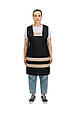 Фартух для продавця прибиральниці клінінгу зі спинкою подвійний чорно-бежевий, фото 2