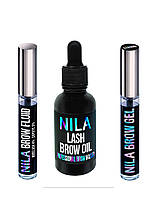 Набор для роста бровей и ресниц Nila 3 в 1 Brow Fluid 10 мл + Nila Lash & Brow Oil, 30 мл, Nila Brow Gel 10 мл