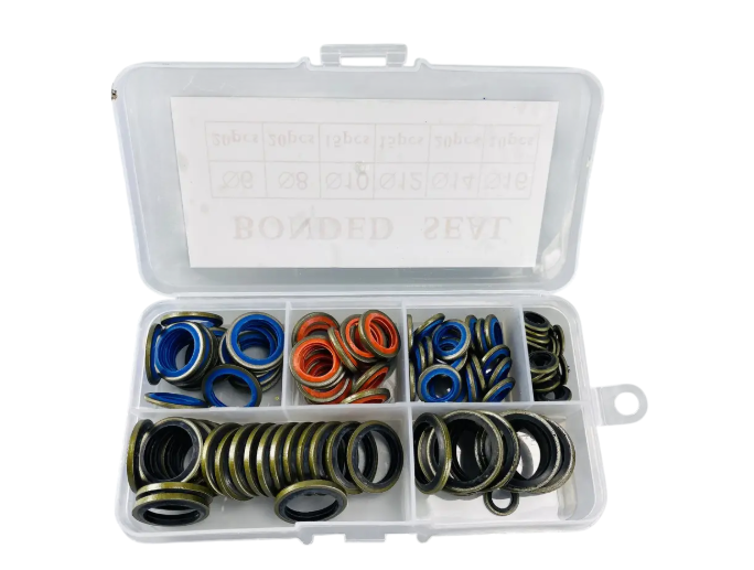 Набор металлорезиновых шайб с уплотнителями 6–16 мм 100 шт ATP2187, фото 1