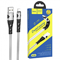 Кабель USB Hoco U105 Lightning 2.4 A 1.2m (Сталевий)