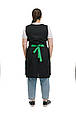 Фартух для продавця прибиральниці клінінгу зі спинкою подвійний чорно-зелений, фото 4