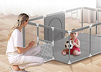 Ігровий манеж із бортиками та виходом із боку на блискавці, Манеж для діток до 3 років із цікавим дизайном 180х120 см