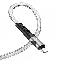 Кабель USB Hoco U105 Lightning 2.4 A 1.2m (Сталевий)