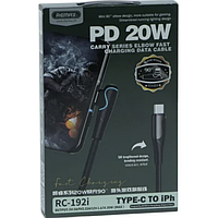 Кабель USB Remax RC-192i 20 W 90° Type-C to Lightning (Чорний)