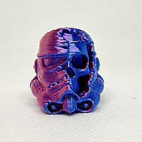 Череп у шоломі штурмовика – 3D-друкований брелок з двоколірного пластику