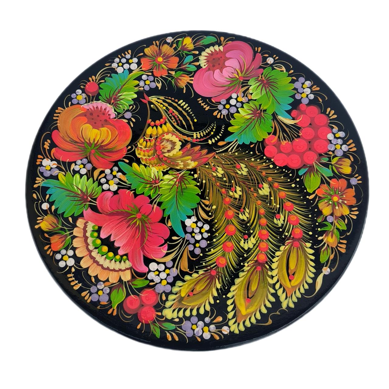 Тарілка 20 см у подарунковому пакуванні "Диво Птах", з авторським петриківським розписом