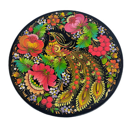 Тарілка 20 см у подарунковому пакуванні "Диво Птах", з авторським петриківським розписом, фото 1