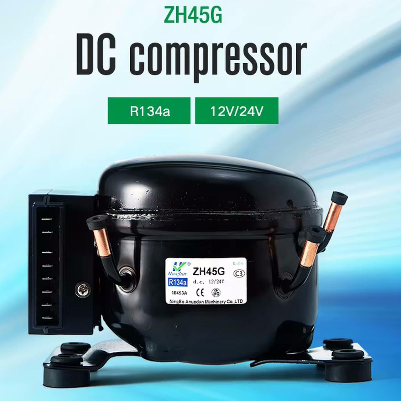 Компресор для автохолодильника 12/24 Вольт Anuodan ZH45G (R-134a, DC12V, DC24V), фото 1