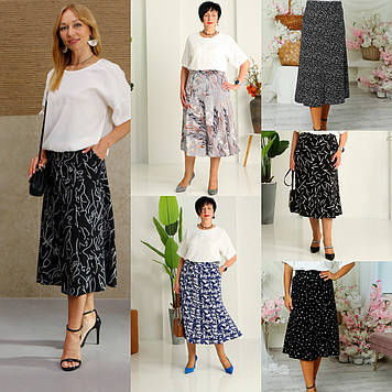 Літня спідниця трапеція великі розміри і норма (р.44-54)