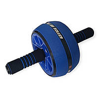 Ролик для преса KKL одноколесний чорно-синій з килимком PO-KKL-blue