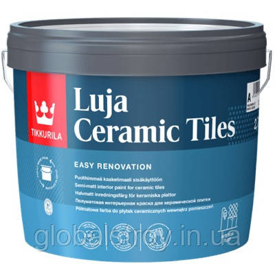 Фарба для плитки напівмат Tikkurila Luja Ceramic Tiles 2.7 л база А, фото 1