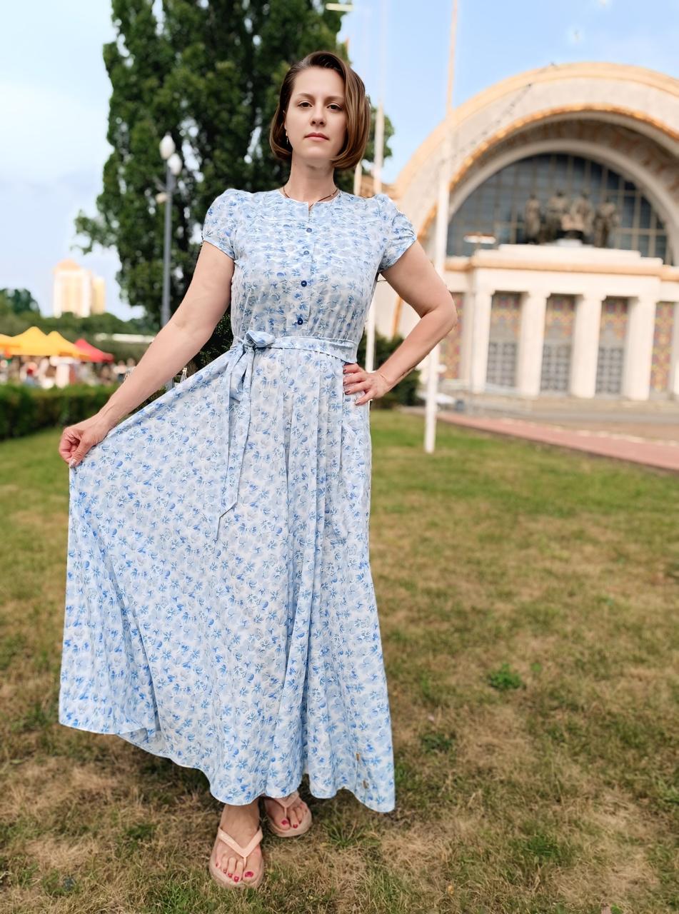 Максіплаття з блакитного софту