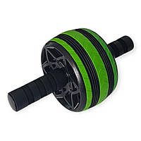 Ролик для преса одноколесний чорно-зелений з килимком PO-1613-green