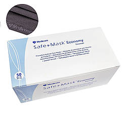 Маски з петлями для вух Medicom SAFE+MASK Economy 50 шт, (чорні)
