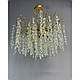 Дизайнерська підвісна кришталева люстра "Гліцинія", 8 ламп, золото 228077-600 D, фото 3