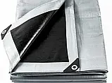 Тент укривний 5×6 м, 200 г/м². Сіро-чорний. Міцний та вологостійкий. TM "MS Tool"., фото 3