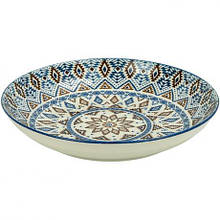 Тарілка керамічна 9-ка з візерунком D23*6,5см 700мл 6895-140 MZOPT