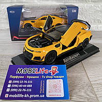 Машинка Chevrolet Camaro Шевроле Камаро желтая металлическая 1:32 инерция, свет, откр двери, багажник, капот