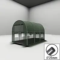 Теплица GARDEN25 площадью 6 м² с профилем 25 мм и пленкой плотностью 140 г/м² с шестью вентиляционными окнами