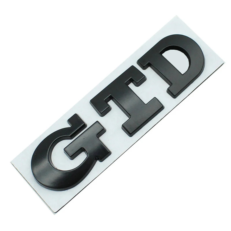 Емблема напис GTD для Volkswagen чорна 84х23 мм метал (на скотчі), фото 1