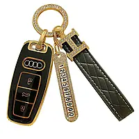 Чохол ключа Audi чорний+ремінець+картка для номера
