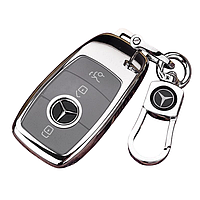 Чохол ключа Mercedes-Benz срібло+металевий пряжка