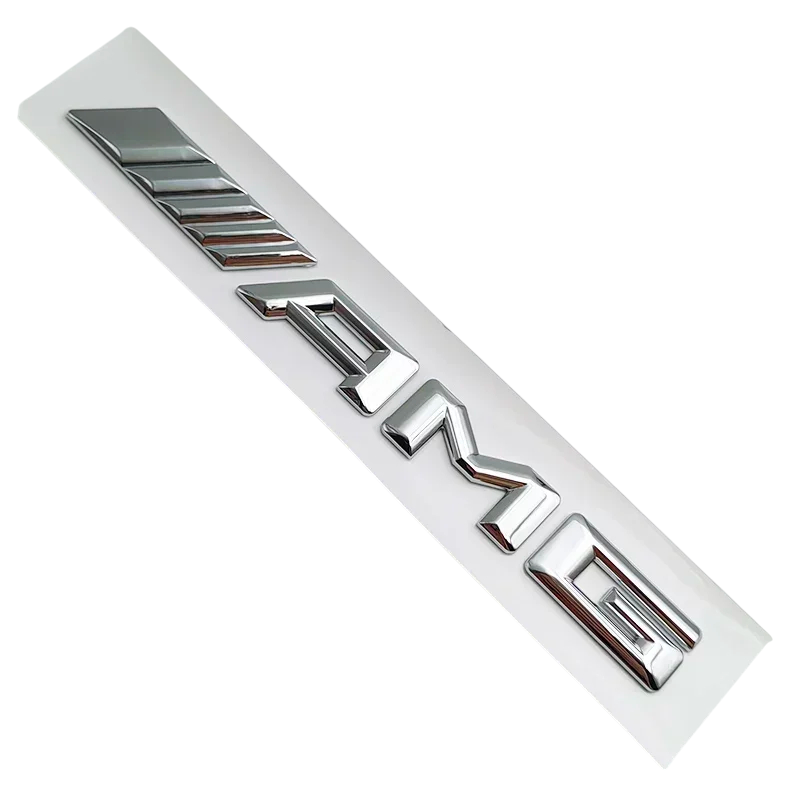 Емблема-напись AMG для Mercedes-Benz хром 185х18 мм (випукла) пластик (на скотчі), фото 1